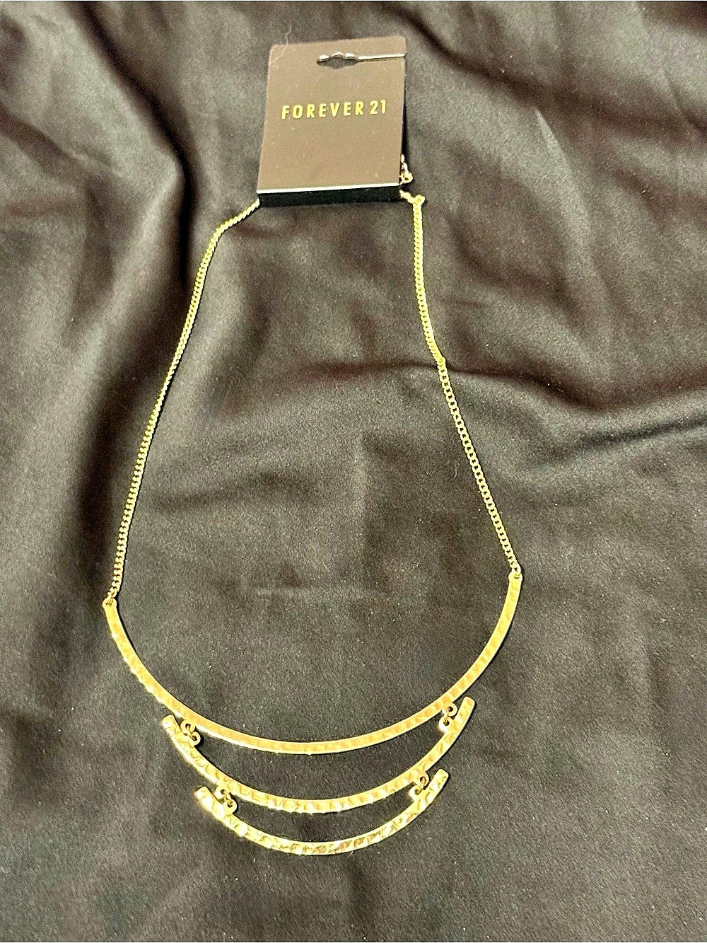 Forever 21 Layered Statement Necklace in Gold NWT